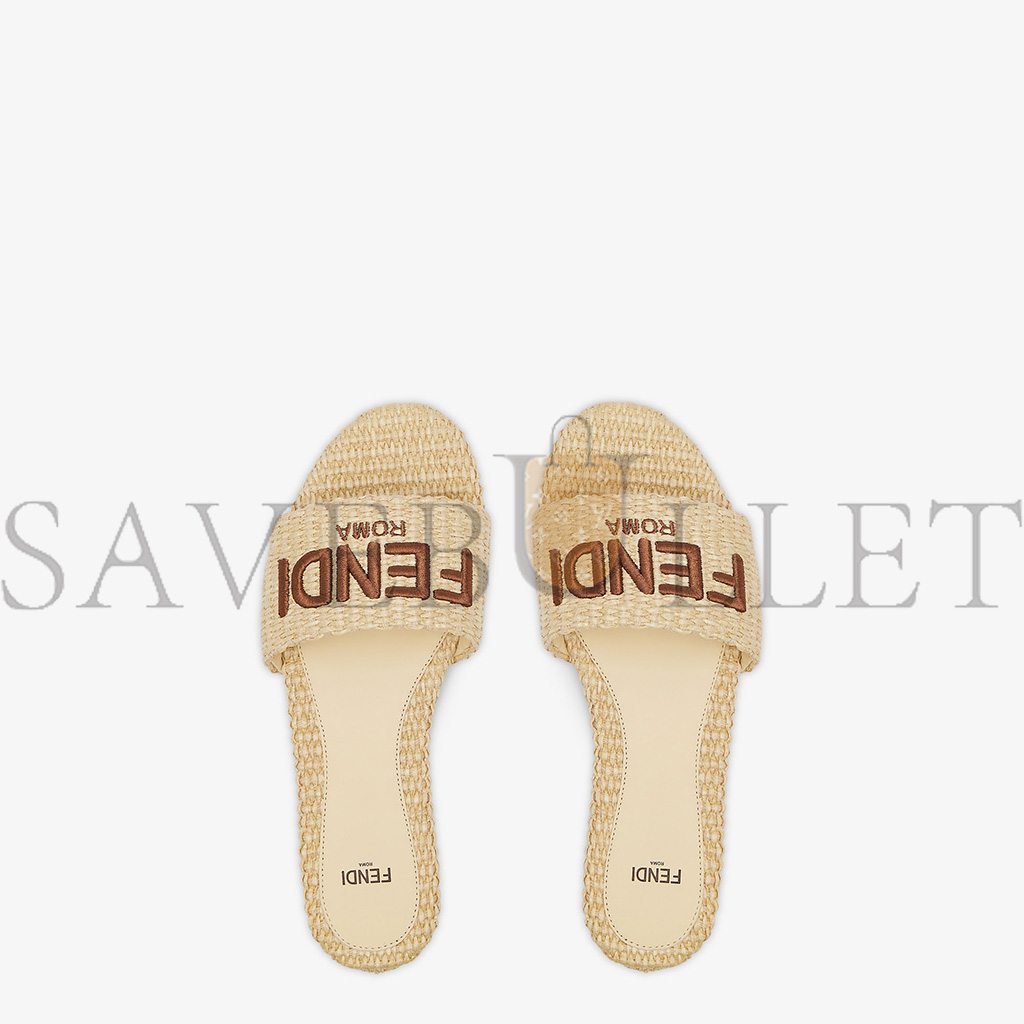F**di signature natural raffia slides 8r8092aorgf1p8s